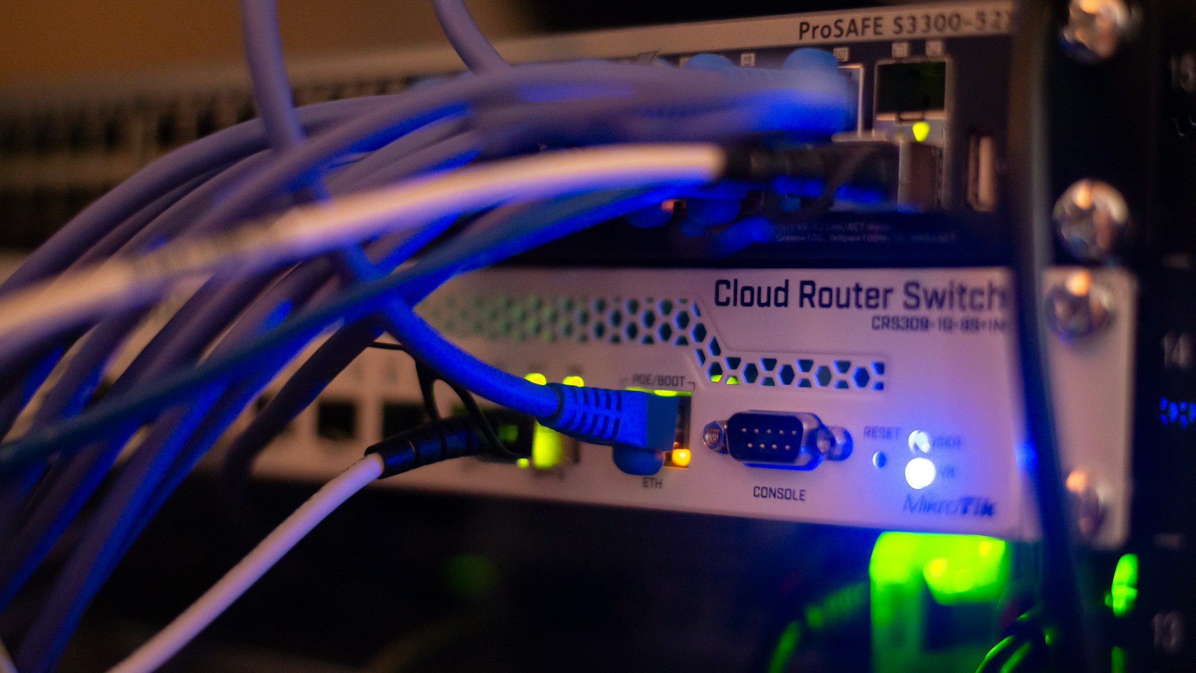Illustrative stock photo of connected network equipment